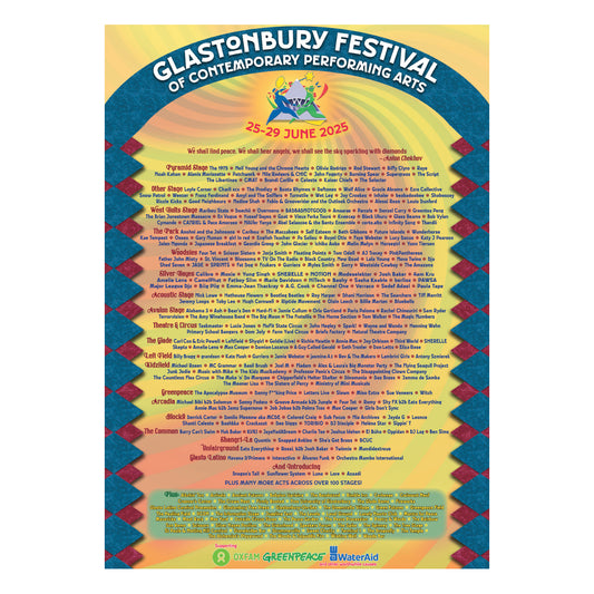 2025 Glastonbury Line Up Poster