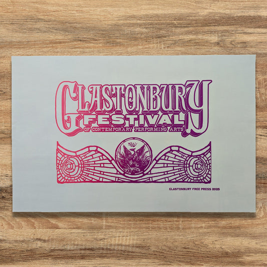 2025 COLOUR FESTIVAL LANDSCAPE GLASTONBURY FREE PRESS POSTER
