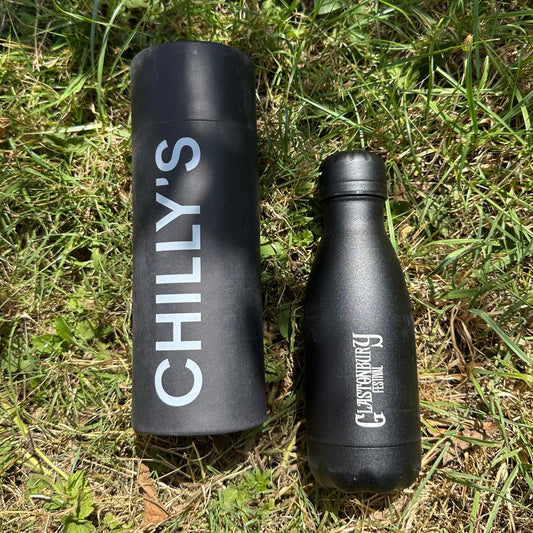 GLASTONBURY CHILLY’S KIDS BLACK LOGO BOTTLE