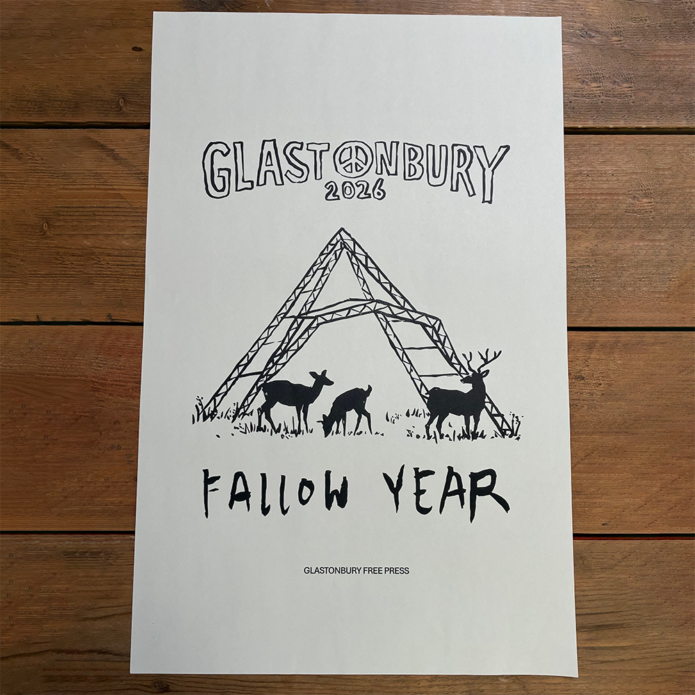 Black 2026 Glastonbury Free Press Print