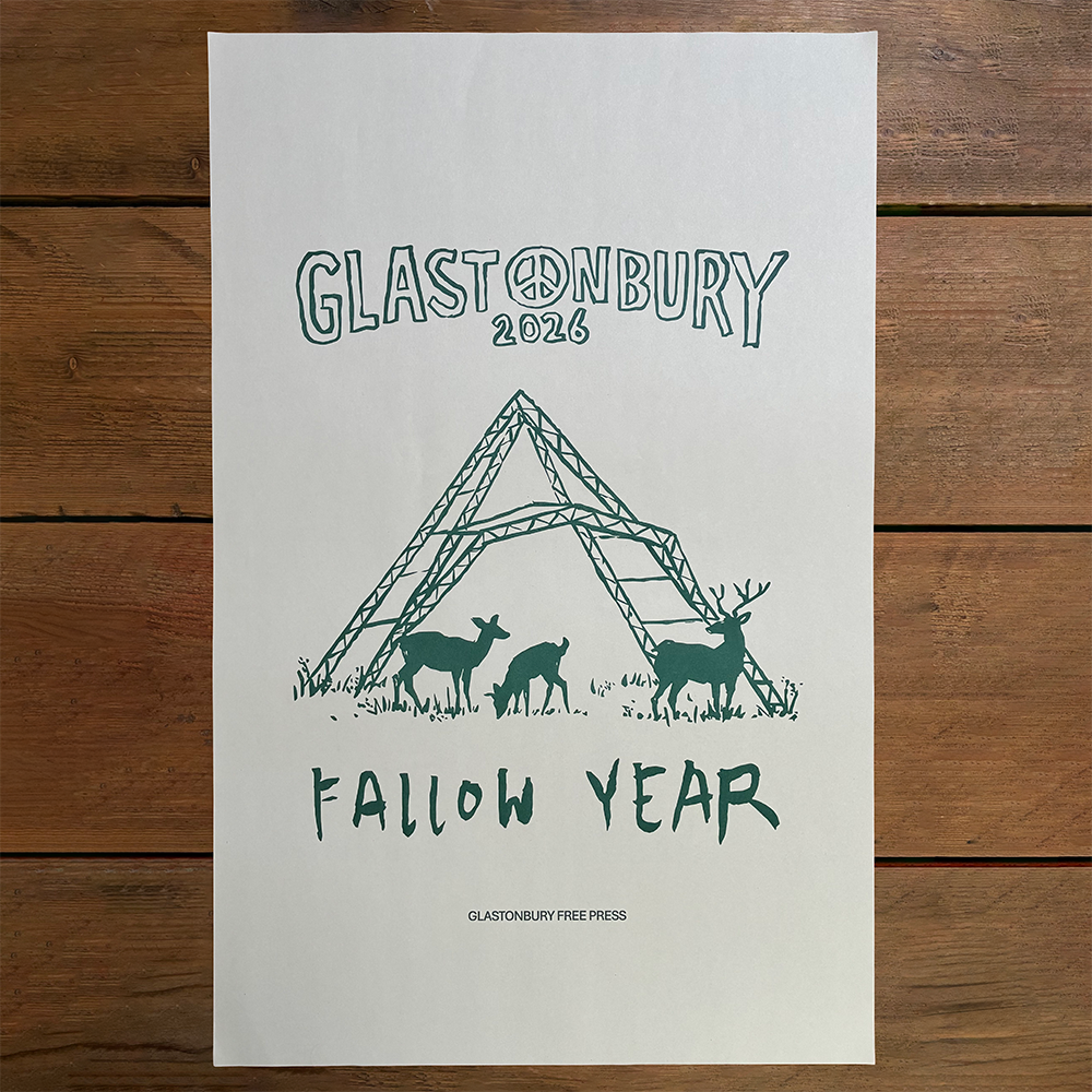 Green 2026 Glastonbury Free Press Print