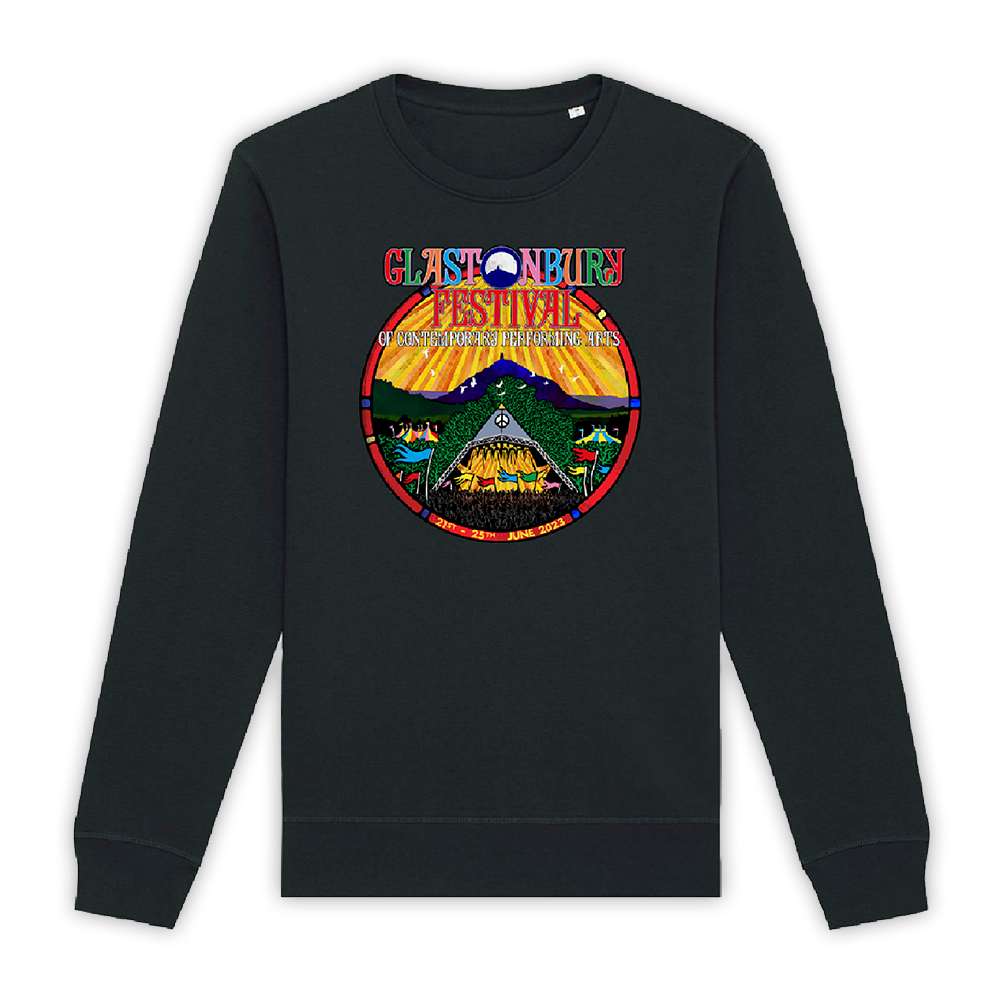 Black 2023 Official Glastonbury Festival Sweatshirt