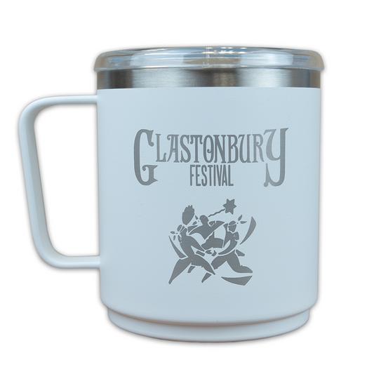 GLASTONBURY FESTIVAL ETCHED DOUBLE WALL CAMPING MUG