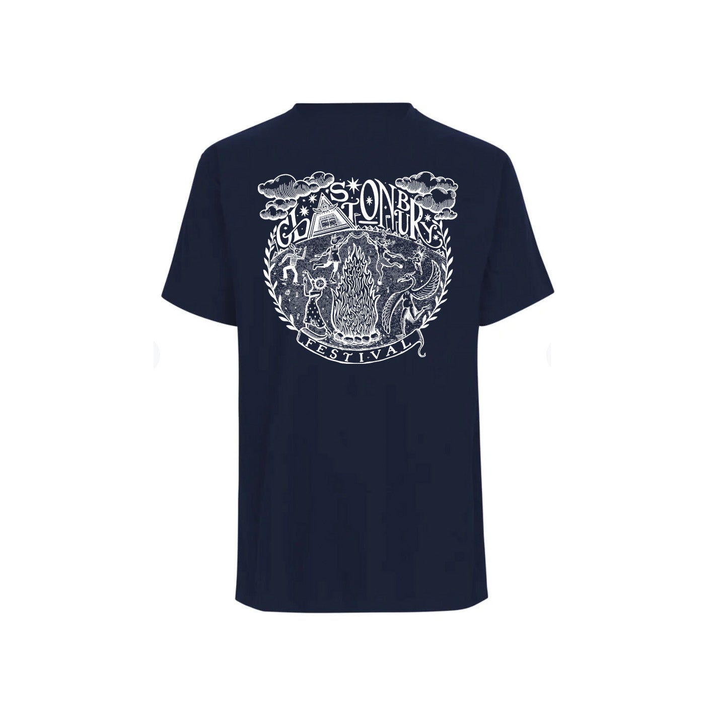 NAVY GLASTONBURY FOLK T-SHIRT (MADE WITH FAIRTRADE COTTON)