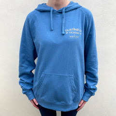 Typography Dusty Indigo Hoodie (Made with FairTrade cotton)