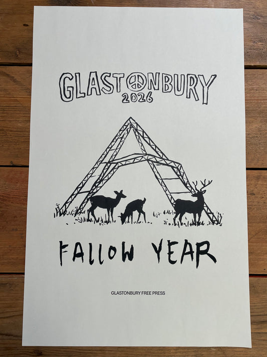 ⁠Black 2026 Glastonbury Free Press Print