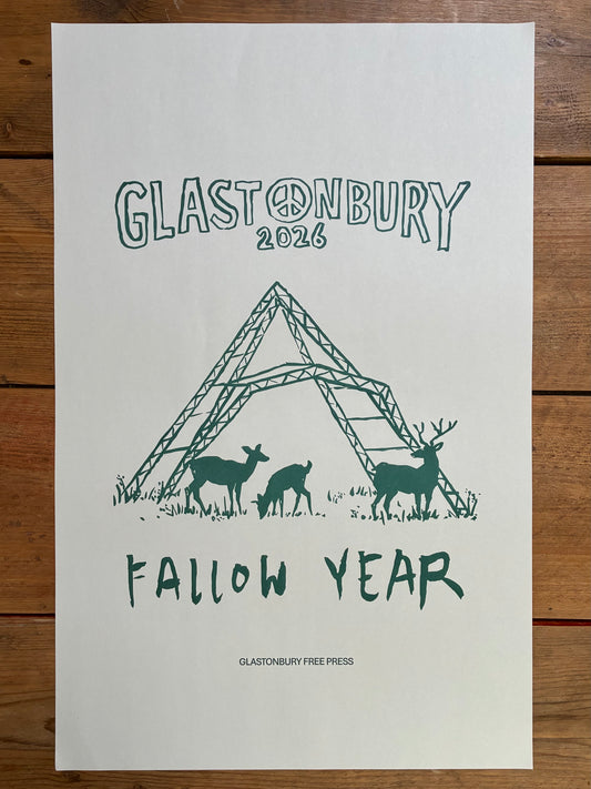 Green 2026 Glastonbury Free Press Print