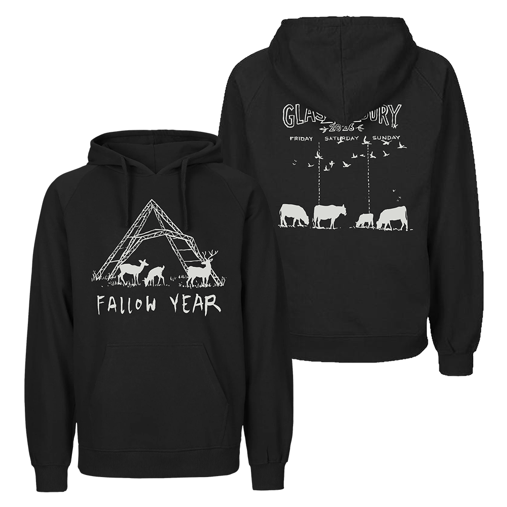 Black 2026 Glastonbury Fallow Year Hoodie  (Made with Fair Trade & Organic Cotton)