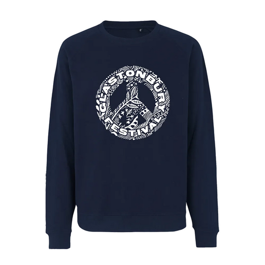Glastonbury Peace Navy Sweatshirt (Made with Fair Trade & Organic Cotton)