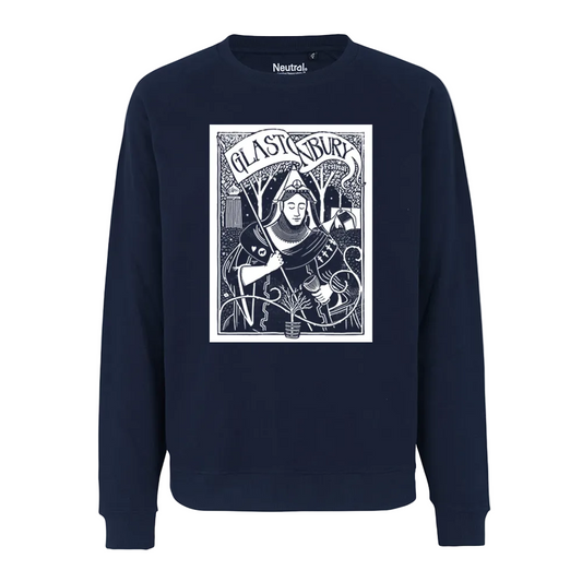 Glastonbury Sleeping Saint Navy Sweatshirt (Made with Fair Trade & Organic Cotton)