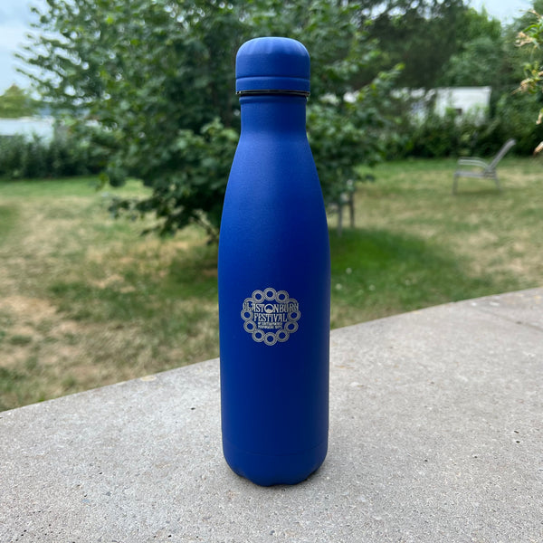 Etched Glastonbury Blue Chilly’s Bottle