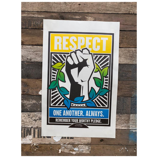 2023 GLASTONBURY FESTIVAL FREE PRESS RESPECT POSTER