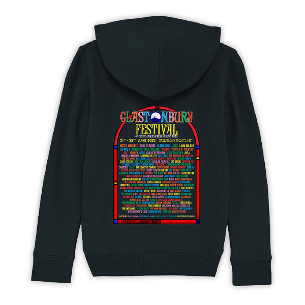 Black 2023 Official Glastonbury Festival Kids Hoodie Glastonbury Festival