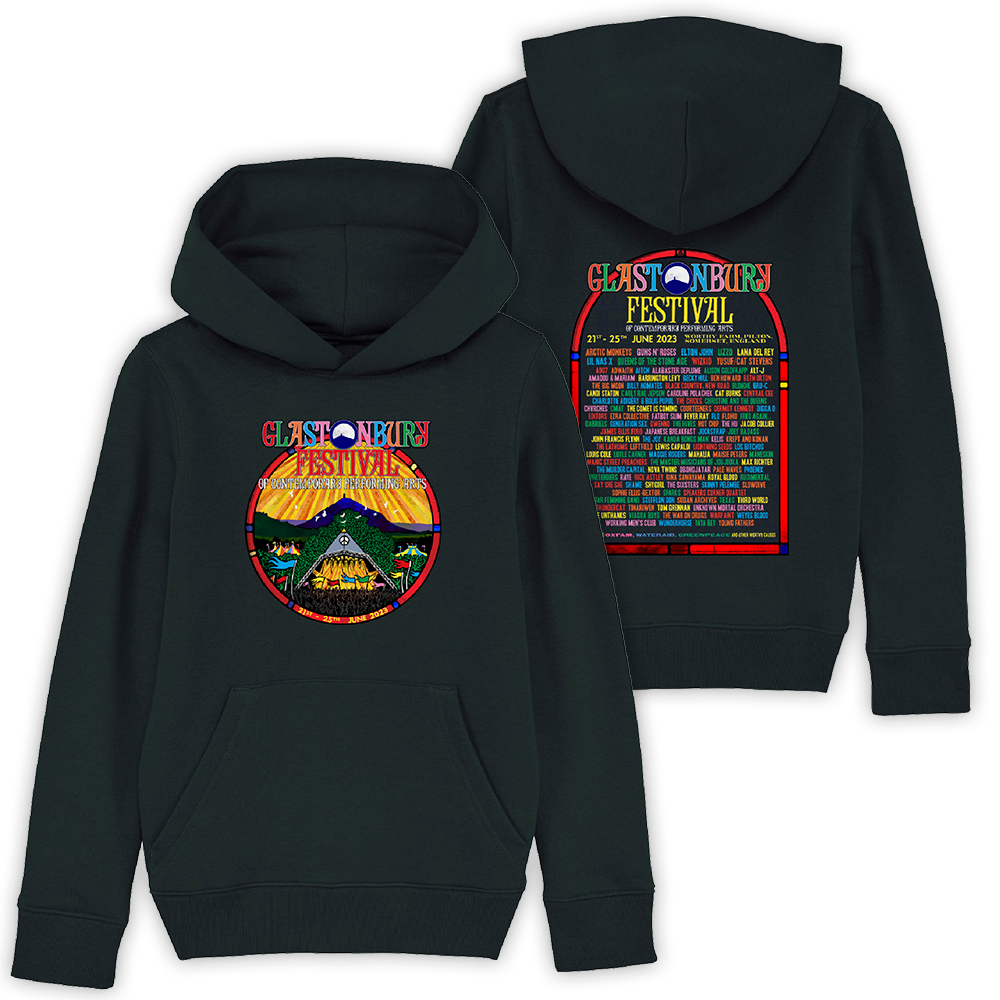 Black 2023 Official Glastonbury Festival Kids Hoodie