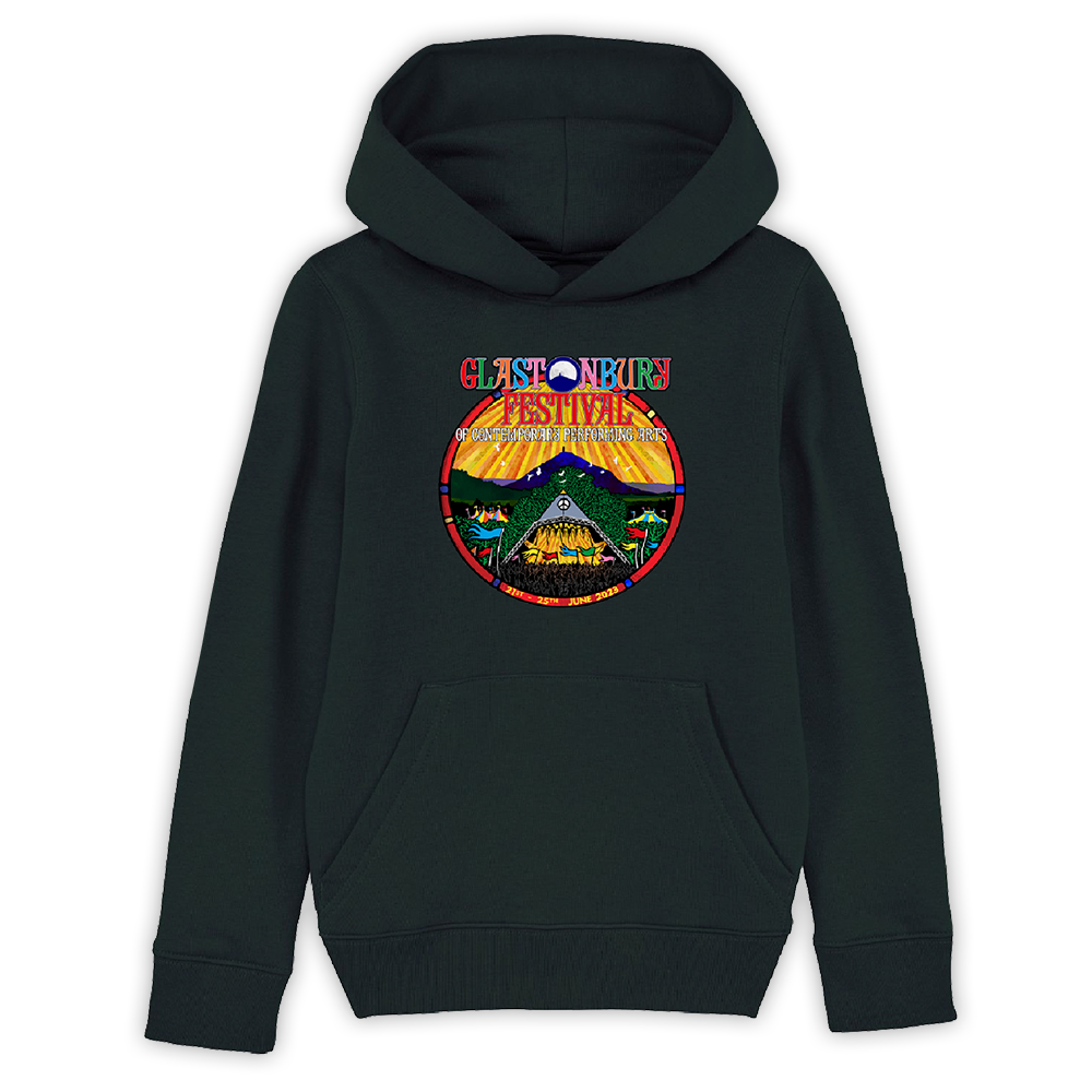 Black 2023 Official Glastonbury Festival Kids Hoodie