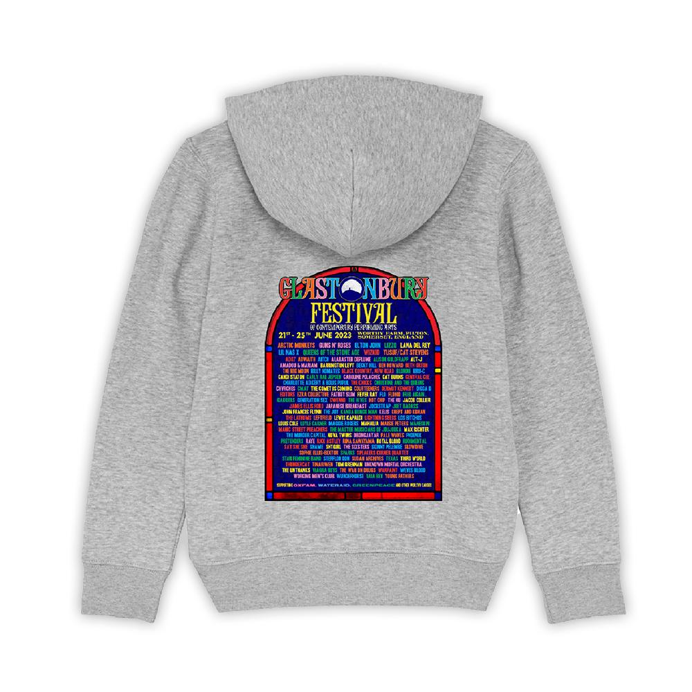 Heather Grey 2023 Official Glastonbury Festival Kids Hoodie