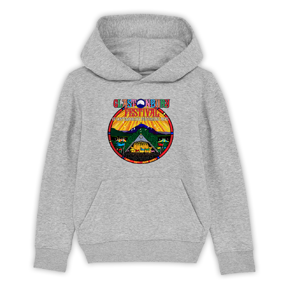 Heather Grey 2023 Official Glastonbury Festival Kids Hoodie