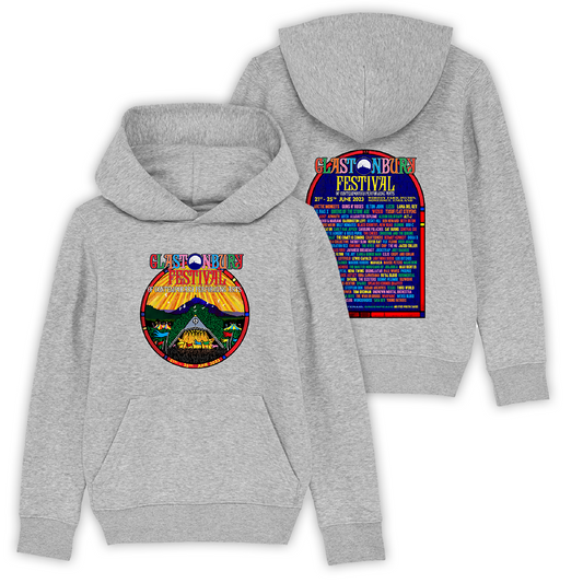 Heather Grey 2023 Official Glastonbury Festival Kids Hoodie