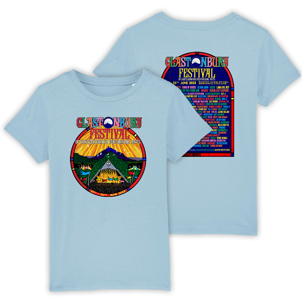 Sky Blue 2023 Official Glastonbury Festival Kids T-shirt