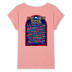 Canyon Pink 2023 Official Glastonbury Festival Capped Sleeve T-shirt