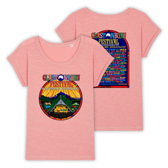 Canyon Pink 2023 Official Glastonbury Festival Capped Sleeve T-shirt
