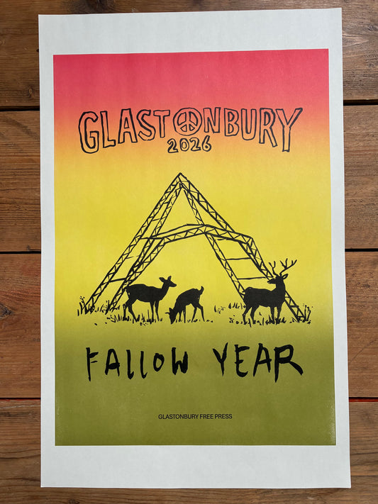 ⁠Limited Numbered Edition 2026 Glastonbury Free Press Print