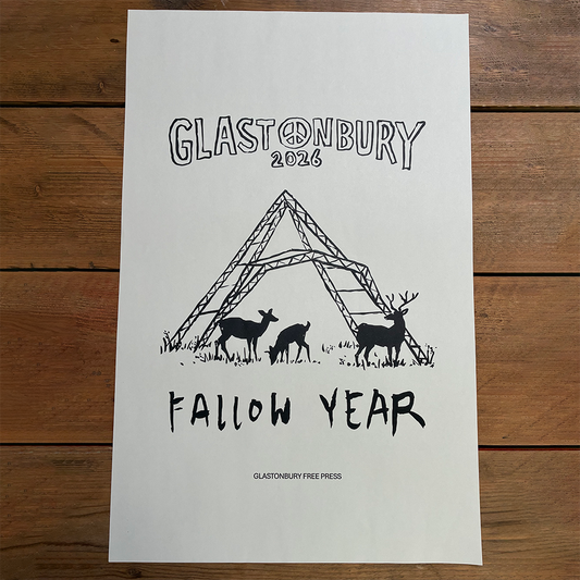 ⁠Black 2026 Glastonbury Free Press Print