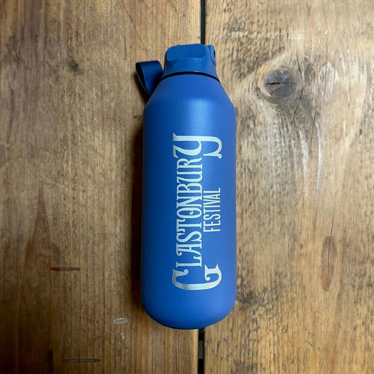 GLASTONBURY BLUE FLIP LID CHILLYS BOTTLE