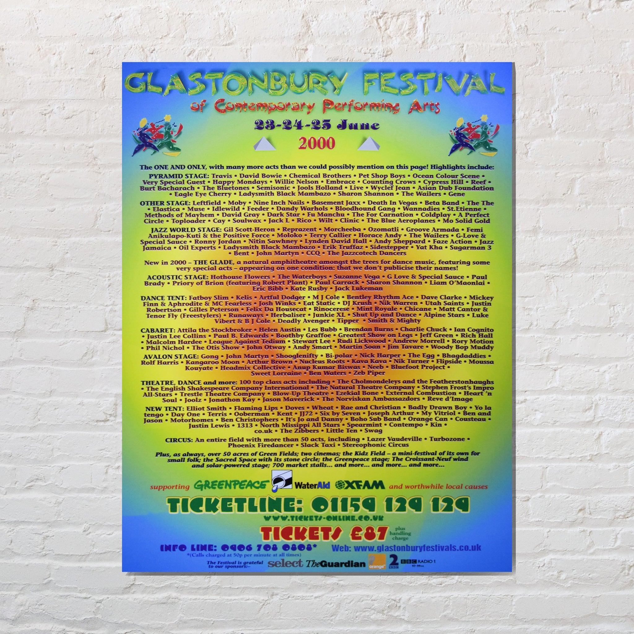 2000 POSTER Glastonbury Festival 2000 POSTER Glastonbury Festival