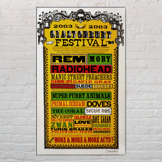 2003 Stanley Donwood Line-Up Poster